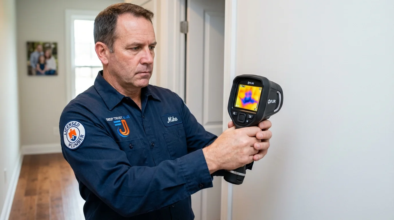 Thermal imaging leak detection by Johns Plumbing LLC in Seekonk