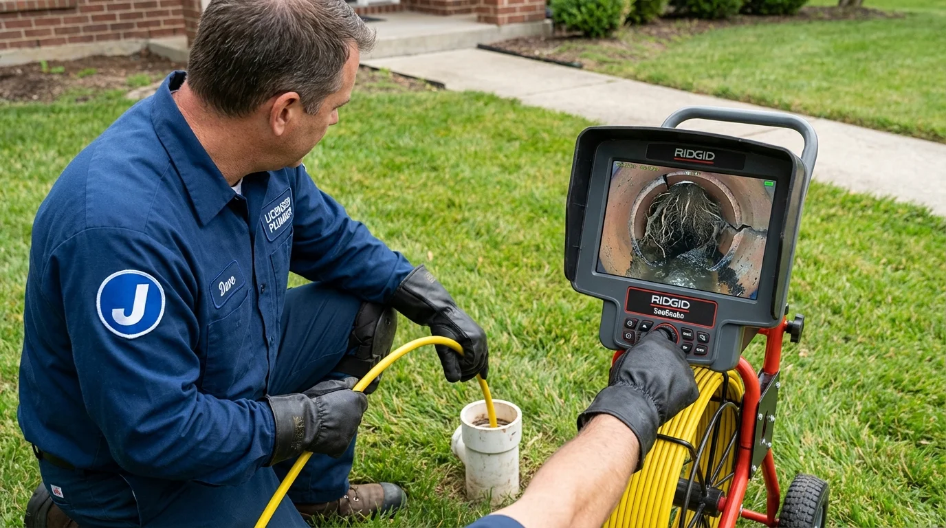 Sewer camera inspection being performed by Johns Plumbing LLC in Seekonk